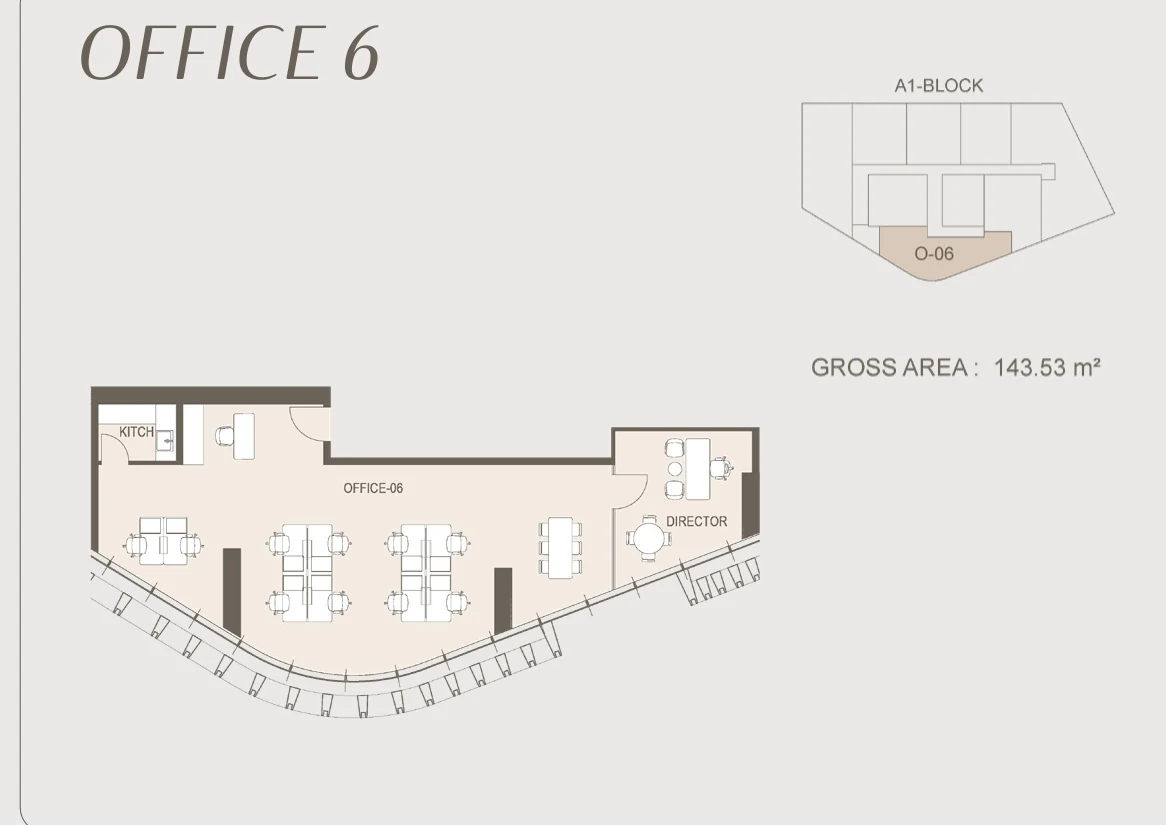 Office 06 Layout Plan (143.53 m²)