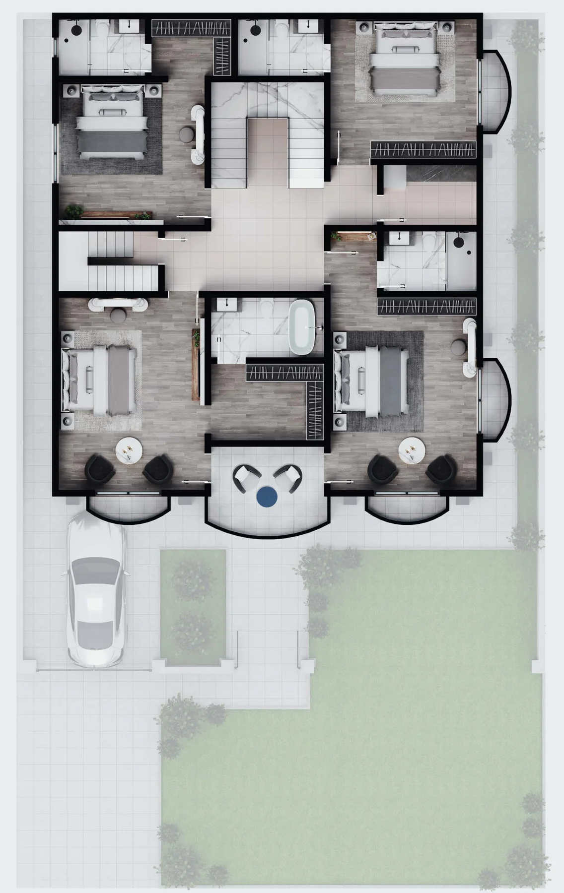 Type B First Floor Blueprint (195.6 m²)