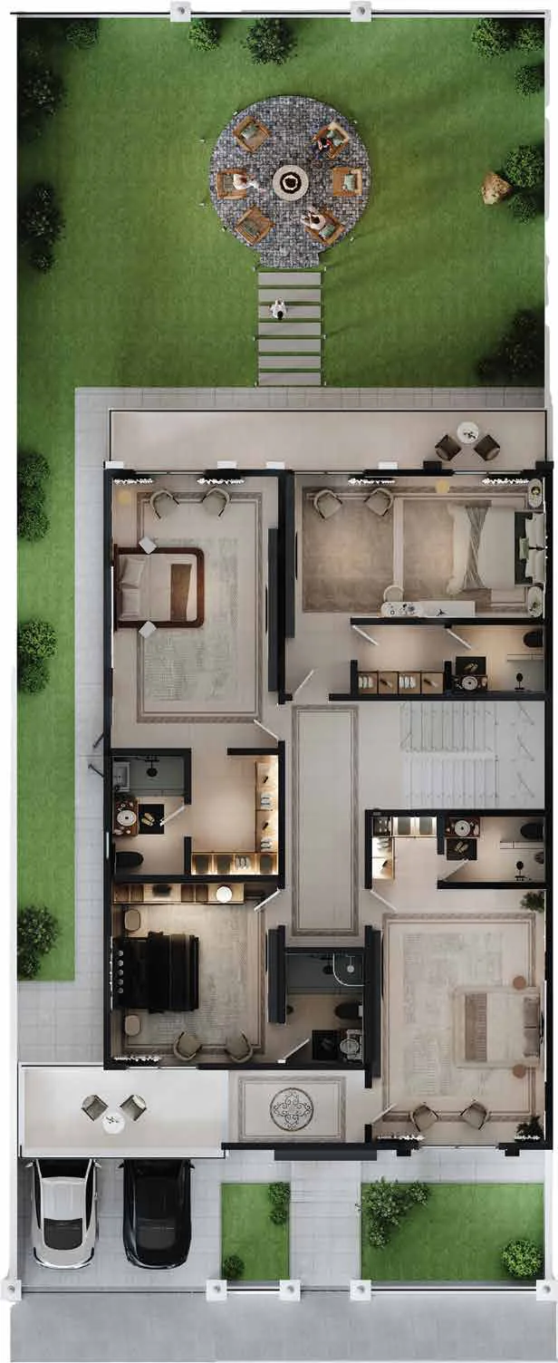 Type E First Floor Blueprint (235 m²)
